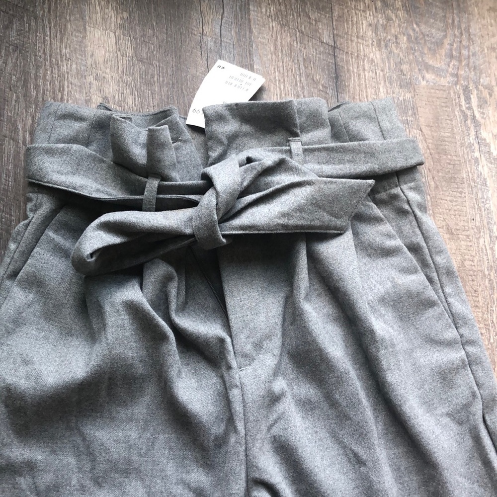 Gray paperbag pants high waisted - Picture 2 of 3